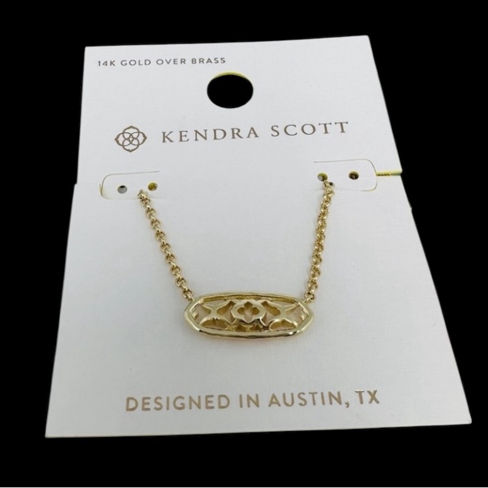 KENDRA SCOTT 14k Gold Janie XOXO Love Pendant Feminine Delicate Necklace NEW NWT